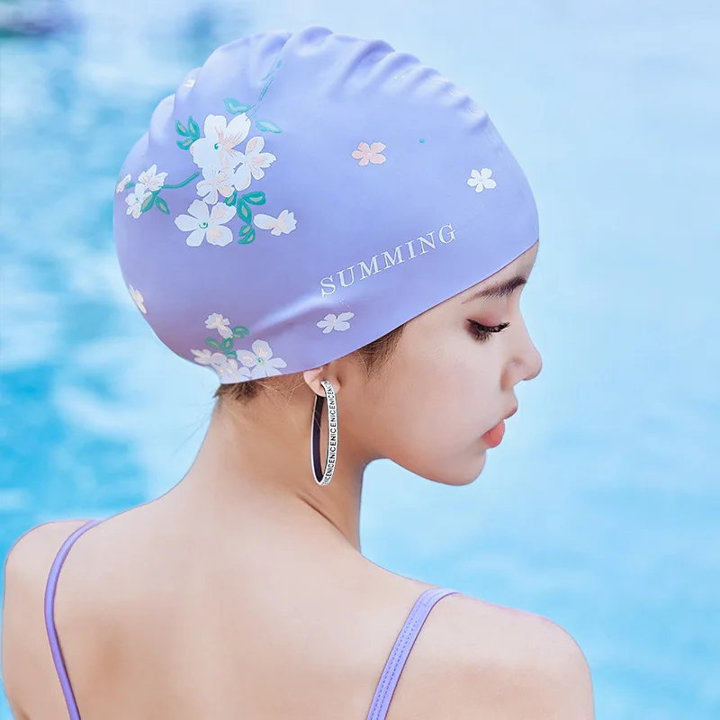 

Men Women Waterproof Swimming Pool Cap Protect Ears Long Hair Large Silicone Diving Hat Ladies Surfing Hood Beach Bathing Caps