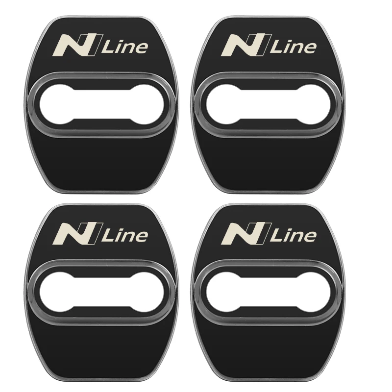 

4 шт. металлическая крышка дверного замка, защитная пряжка, наклейки для Hyundai N LINE i30 i20 Sonata Accent Tucson Elantra Azera Auto