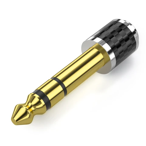 Обычный незаметный нейтральный адаптер из углеродного волокна 6,35 «папа» на 3,5 «мама» 6,5 аудиоадаптер для фортепиано-гитары