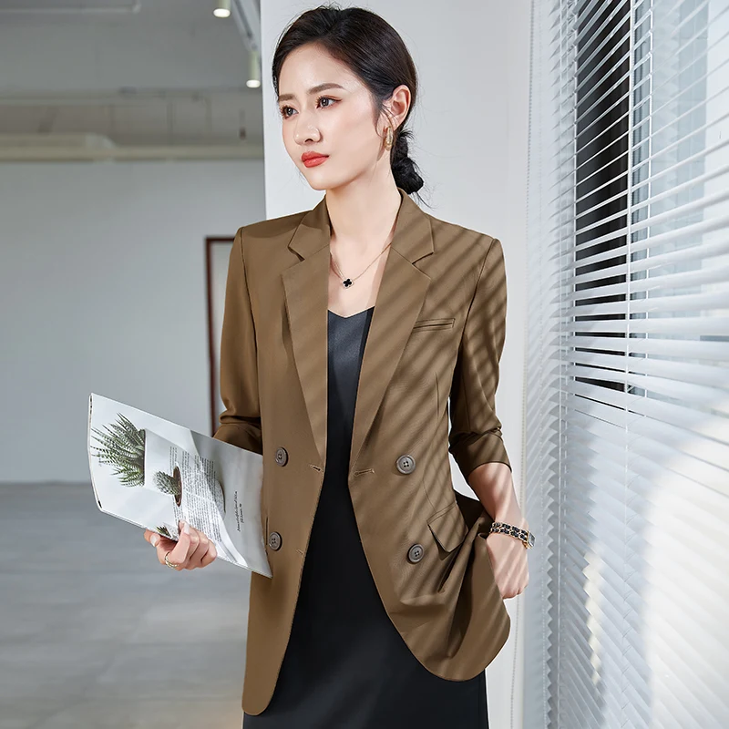 Quality Spring  Summer Women's Korean Fashion Elegant Loose Medium Sleeve Jacket Office Leisure Blazer Thin Cardigan Coat Top