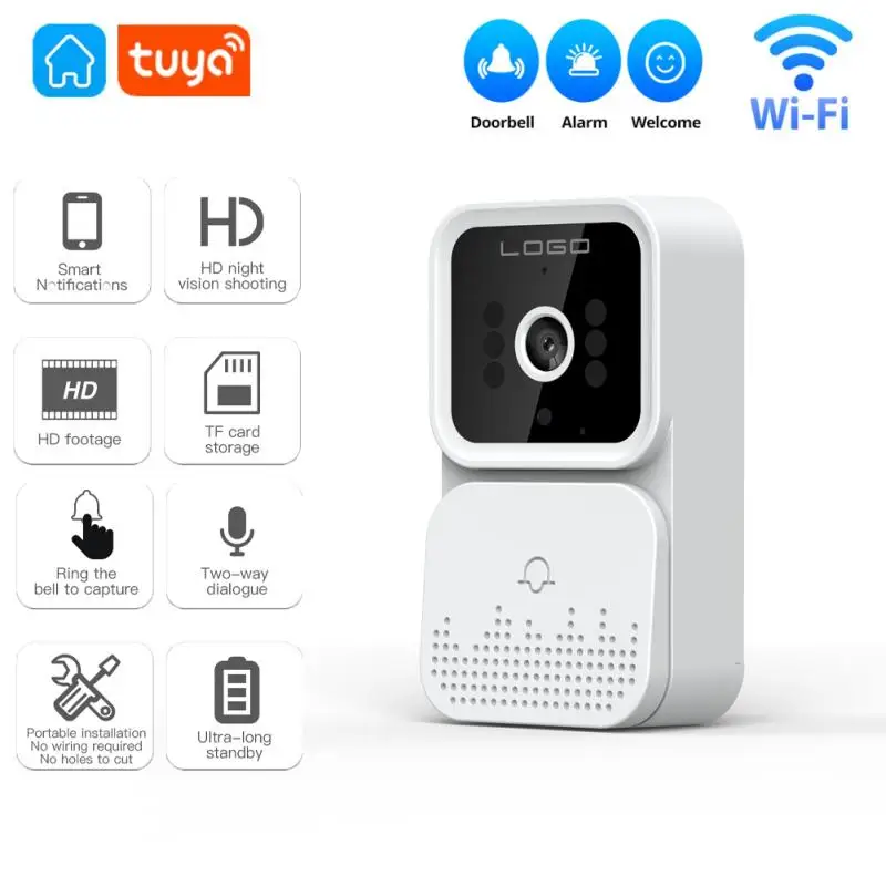 

433MHz Wireless Doorbell Welcome Smart WIFI Tuya Home Security Alarm Bell Home Low Power Consumption Remote Intercom Camera Door