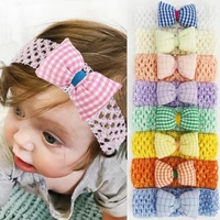 1pc bow knot baby headband elastic crochet baby girls hair band sweet candy colors twisted cable design turban kids headwear