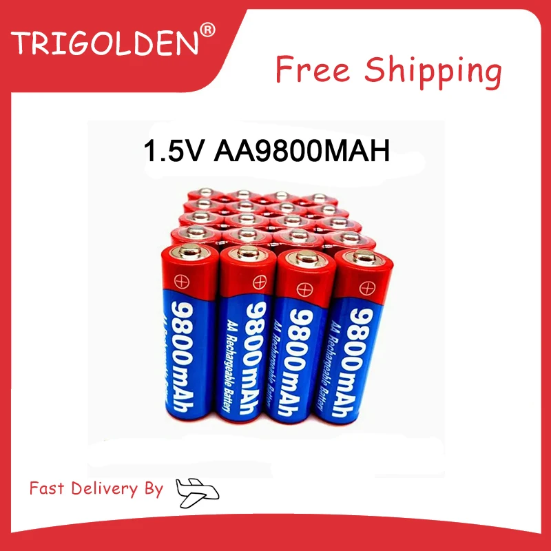 

Rechargeable Battery Original AA 1.5V 9800mAh Alkaline Suitable for Flashlights and Electric Toys Free Shipping