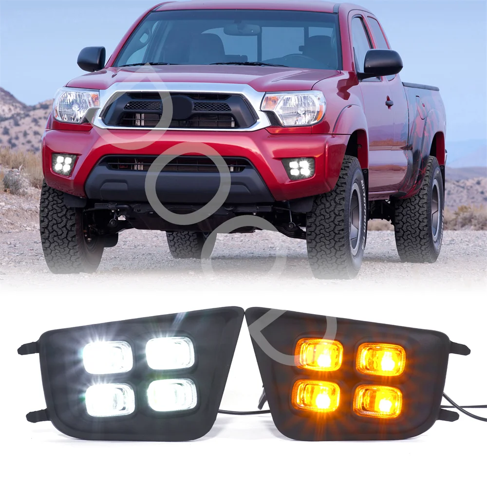 Светодиодные противотуманные фары для Toyota Tacoma 2012, 2013, 2014, 2015, противотуманные фары, светодиодные дневные поворотники, автоаксессуары