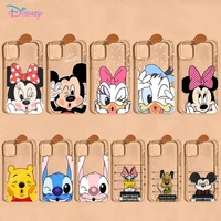 disney cute mickey mouse pooh phone case for iphone 11 12 13 mini pro xs max 8 7 6 6s plus x 5s se 2020 xr clear case