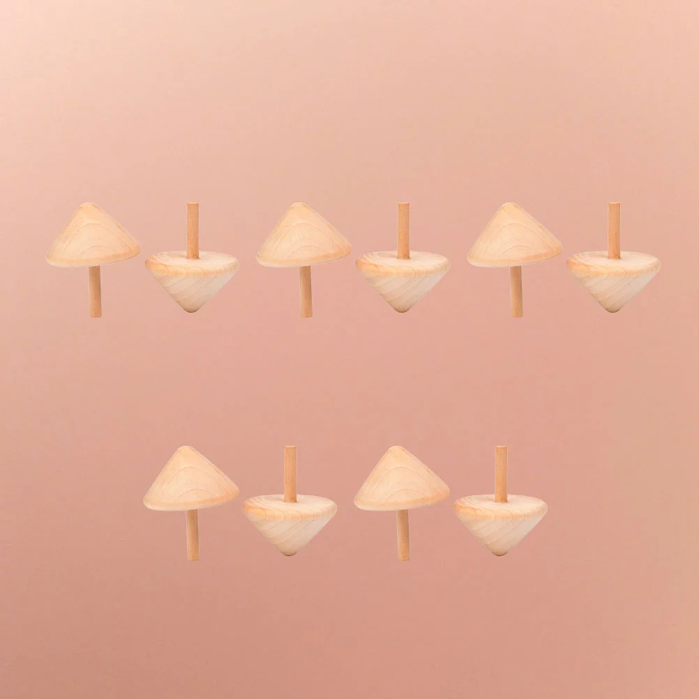 

10 Tops Peg-top Playthings Gyro for DIY Craft Gift
