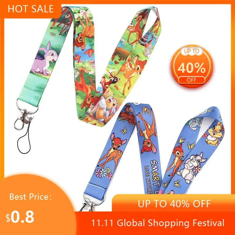 

Deer Bambi Classical Style Lanyard For keys The 90s Phone Working Badge Holder Neck Straps With Phone Hang Ropes webbings ribbon