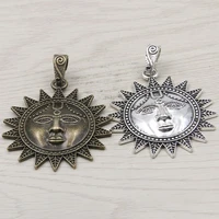 1pcs 5470mm 2 color big radiant sun charms nature pendants handmade decoration vintage for diy jewelry making findings