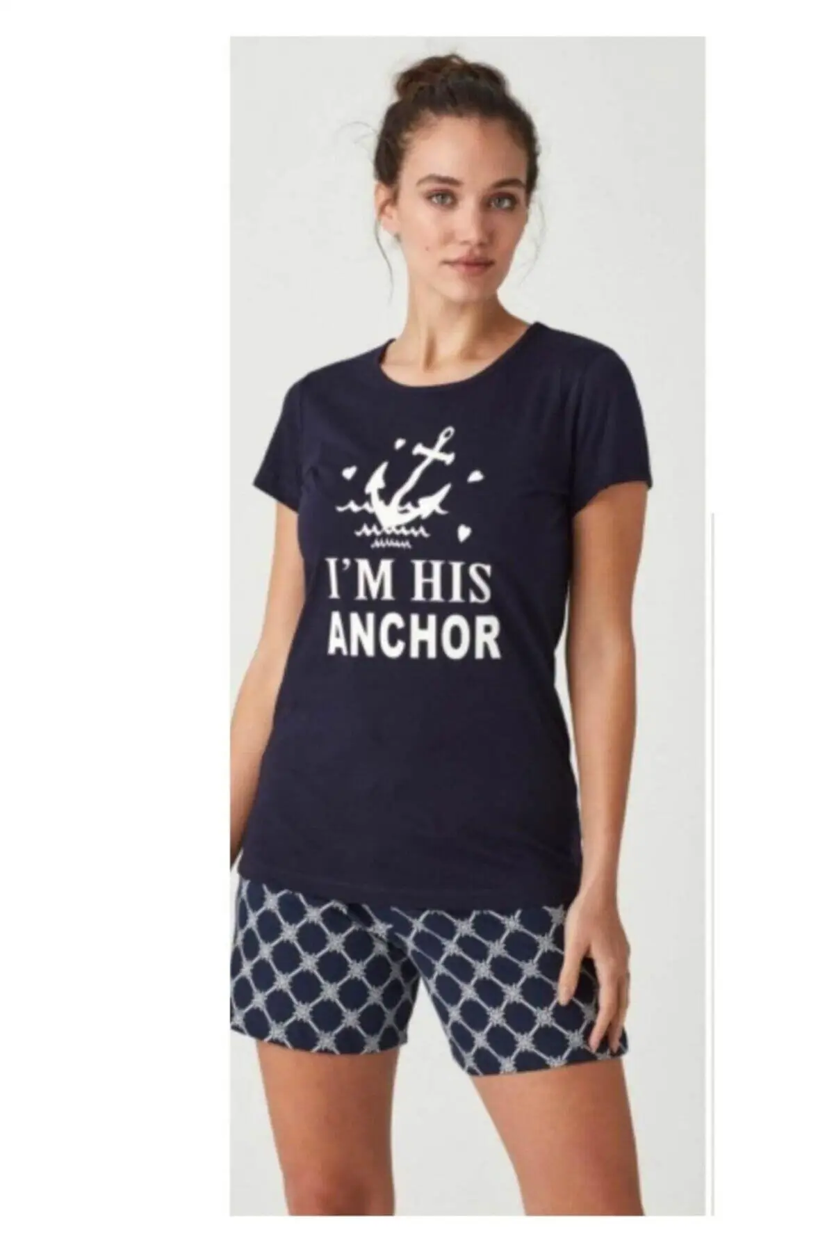 

Women's Pajamas T-Shirt Shorts Set 21Y 3455 Sleep Lounge Pajamas Nightwear Nightwear Nightwear Casual Home Clothing