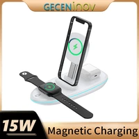 2022 3 in 1 15w magnetic wireless charger for apple iphone 12 mini 13 pro for samsung galaxy s9 s8 s7 plus fast charging pad