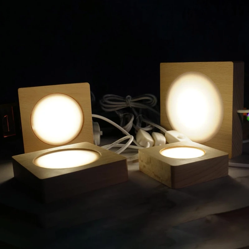 

2 шт., деревянная подставка для светодиодных ламп