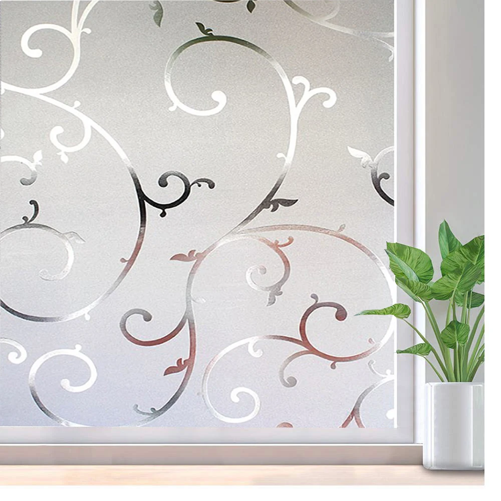 

LUCKYYJ Window Film Static Privacy Decoration Glass Film Vinyl Self Adhesive Film for UV Blocking Heat Control Window Stickers