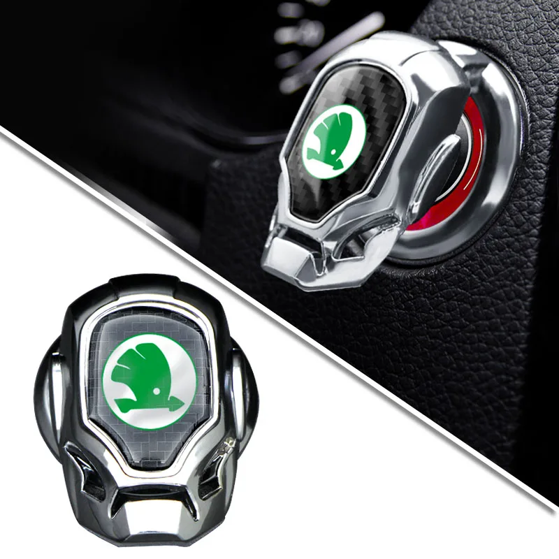 

1pcs Car Badge Engine Start Push Button Cover for Skoda Octavia Fabia Kamiq Kapoq Kodiaq Rapid SCALA Superb Auto Interior