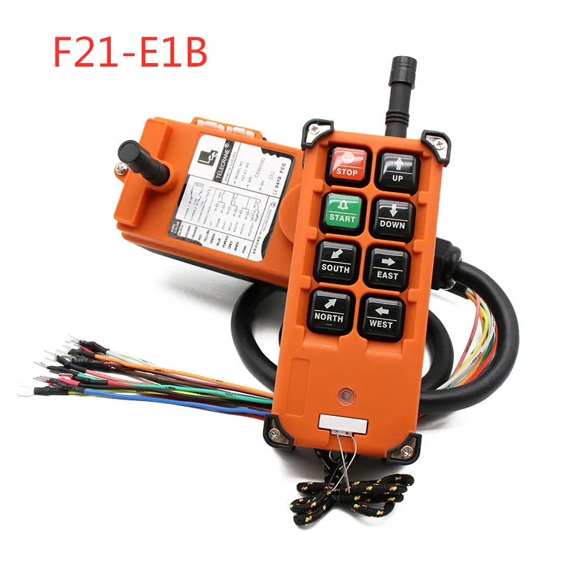 

Wireless Industrial Remote Controller Switches Hoist Crane Control Lift Crane 1 Transmitter + 1 Receiver F21-E1B 6 Channels