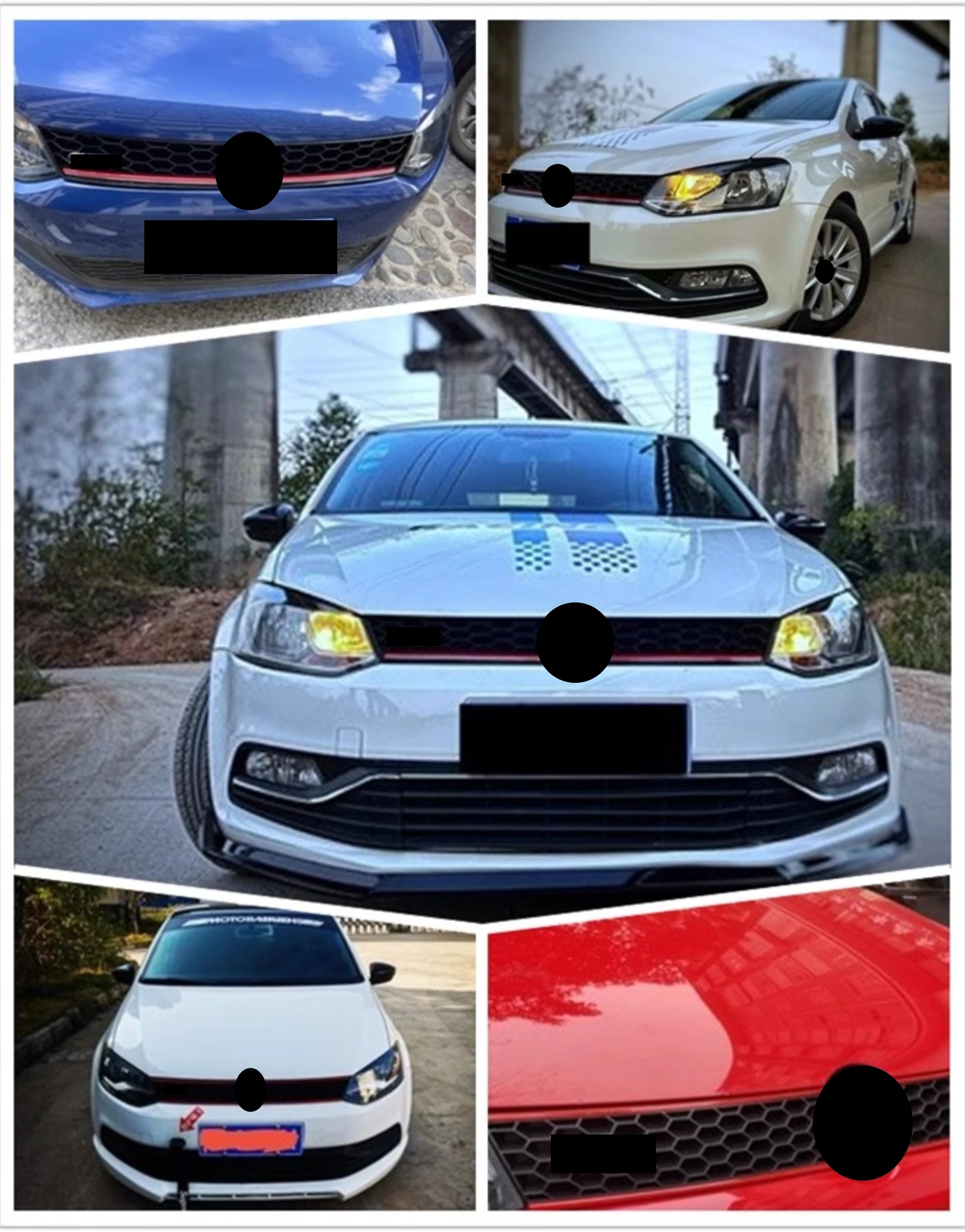 Новый стиль решетка радиатора с красной линией для Volkswagen vw POLO 11-18