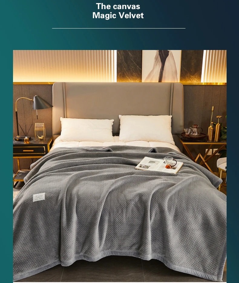 

Spring and Autumn Nordic simple solid color thick warm milk fleece blanket multi-function office air conditioner blanket