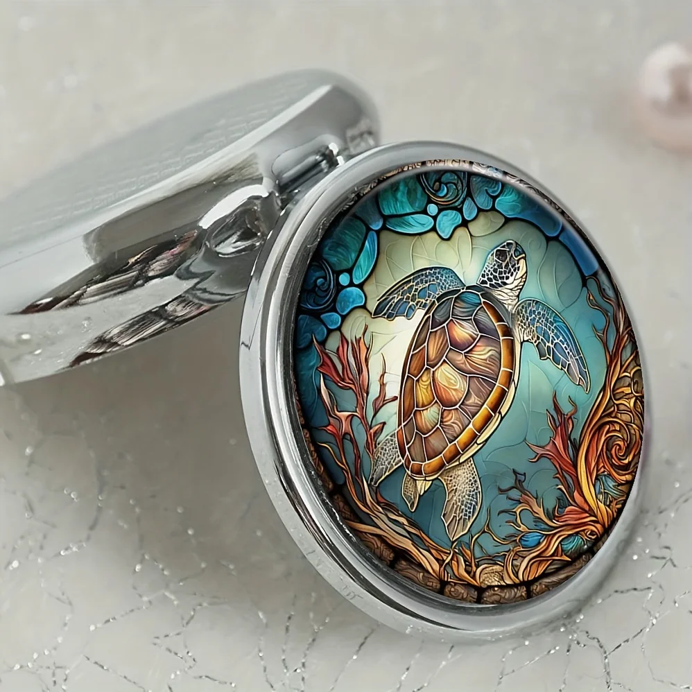 Красивая круглая аптечка в виде черепахи 3 отделения мини-декоративный карманный
