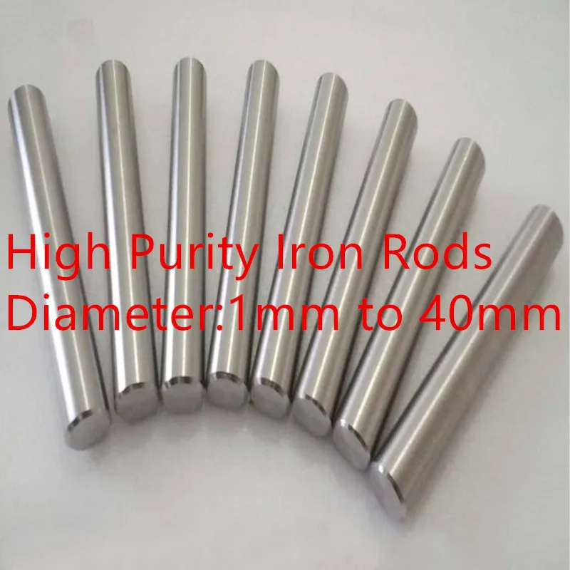 

40*150mm，8pcs iron rod high purity iron bar metal iron stick scientific research available