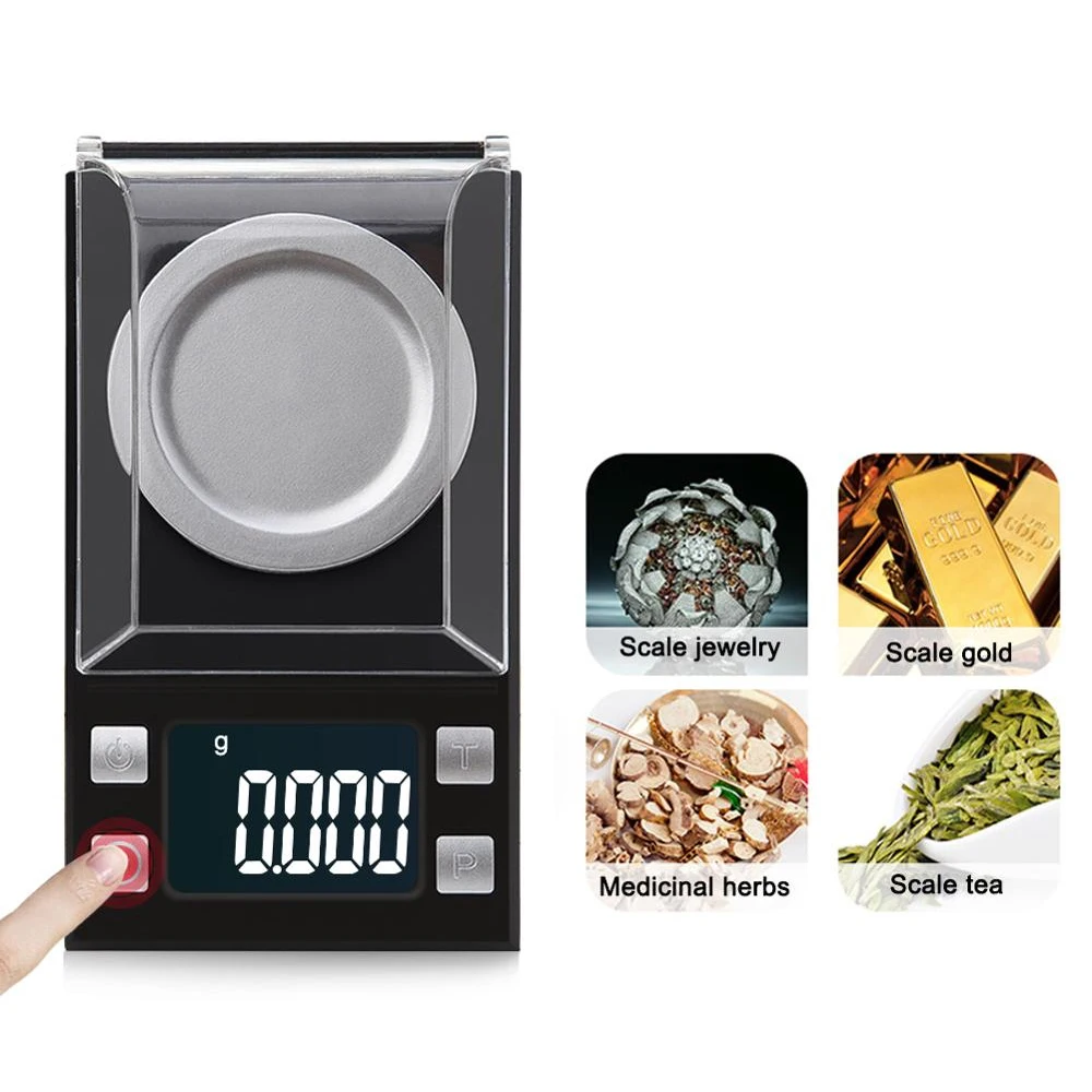 

2022 NEW 100g/50g/20g/10g Electronic Scales 0.001 LCD Digital Scale Jewelry Medicinal Herbs Portable Lab Weight Milligram Scale