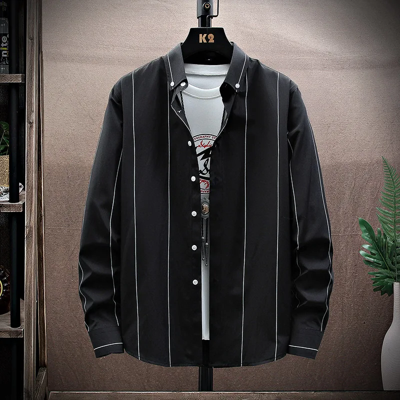 2022Summer New Mens Vintage Striped Shirt Fashion Casual Luxury Shirt Short Sleeve Hawaii Shirts For Men Blusas Camisa Masculina