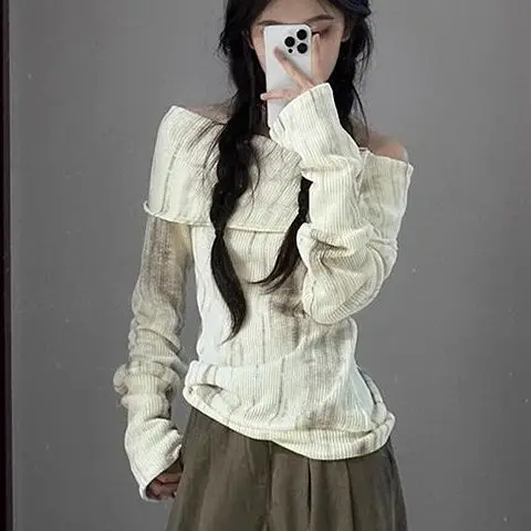 Gaganight женский корейский шикарный высококлассный вязаный свитер 2024 Ранняя осень