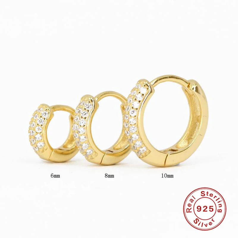 

Женские серьги-кольца из серебра 925 пробы с цирконом