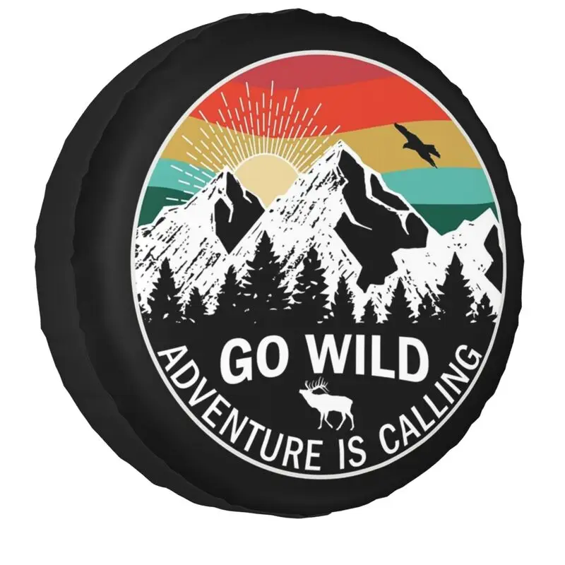 

Чехол для запасной шины Go Wild Adventure для Suzuki Mitsubish, внедорожника, трейлера для автомобиля, защита колес 14, 15, 16, 17 дюймов