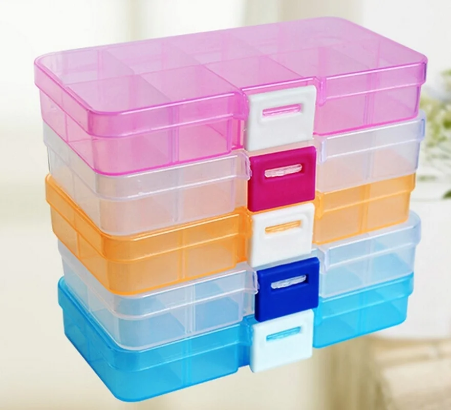 

10 Grid PP Plastic Storage Box Detachable Transparent Jewelry Small Accessories Hardware Tool Storage Storage Box