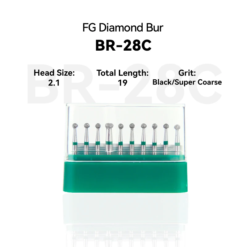 

1Set Dental Clinic Products BR-28C 001-021C Diamond Bur FG High Speed 2.1 19.0 Green Coarse Medium Intra-oral Tools Dentista