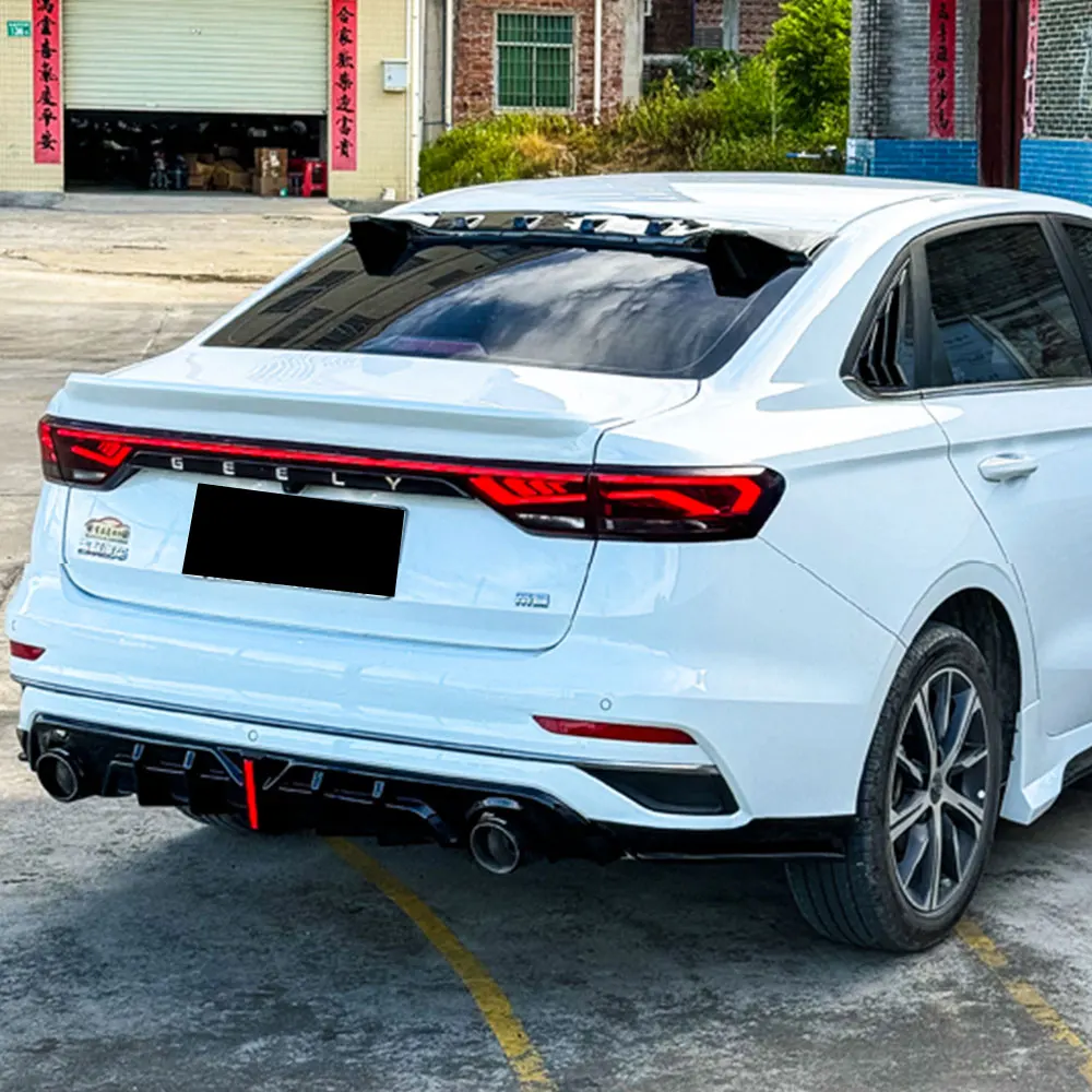 Фото Для Geely Emgrand 4-го поколения Proton S70 2022-2024 задний бампер Iip подбородок спойлер диффузор дефлектор автомобильный комплект ABS материал черный №3