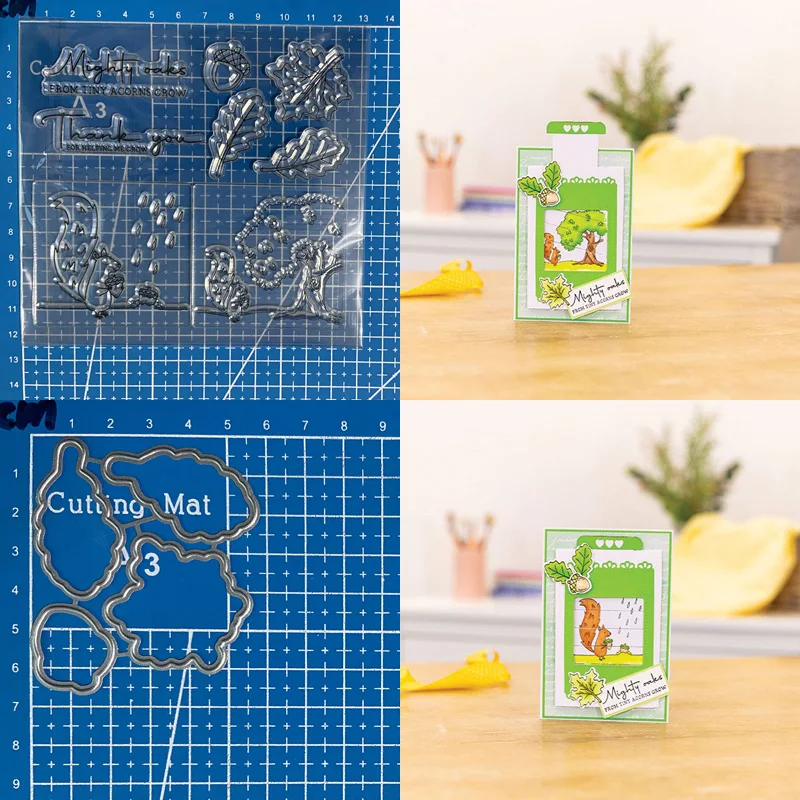 

Lucky Goddess Metal Cutting Dies and Stamp Reveal The Mighty Oak diy Scrapbooking Photo Album Decorative Embossing Paper Card
