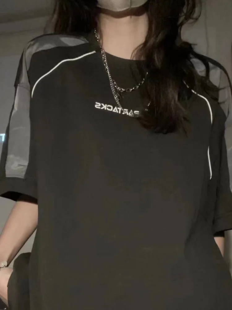 

ADAgirl Vintage Oversized T-shirts Women Streetwear Sport Short Sleeve Tees Hip Hop Style Female Tops Techwear Korean Clothes