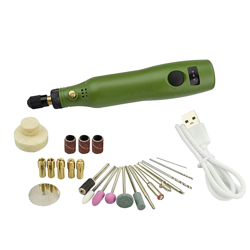

Grinder Home DIY Rotary Tools Accessories Polishing USB Rechargeable Milling Mini Engraver Pen Electric Drill Set