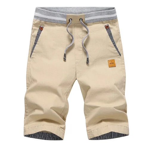 

Men's Shorts Hot 2023 Summer Casual Cotton Fashion Style Boardshort Bermuda Male Drawstring Elastic Waist Breeches Beach Shorts