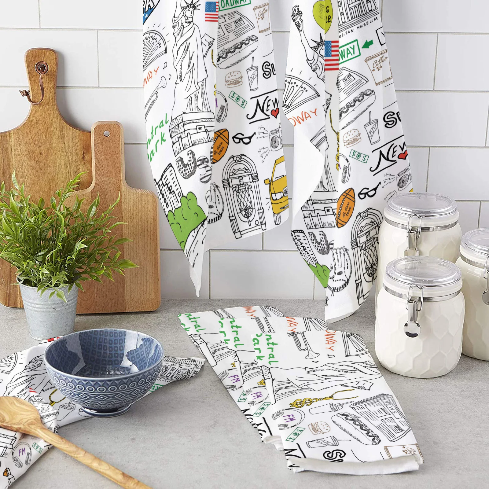 

Кухонное полотенце из микрофибры с изображением Нью-Йорка