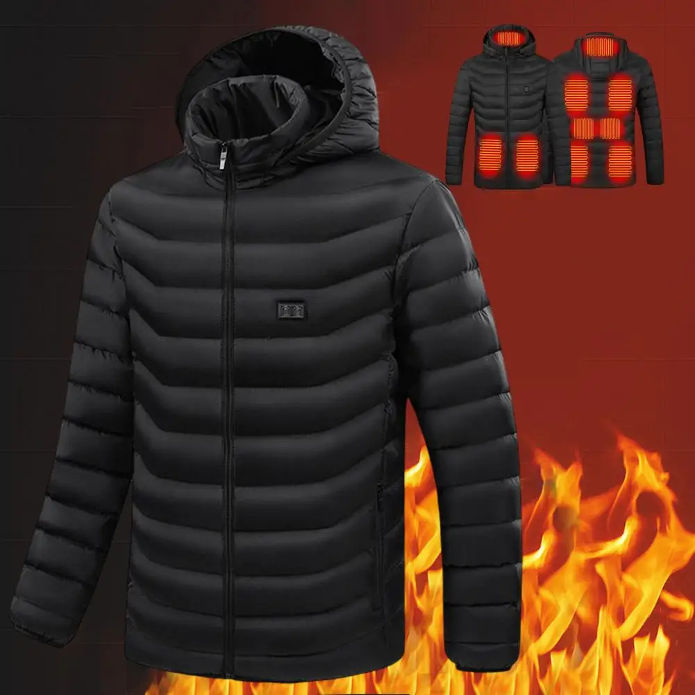 

Useful Winter Jacket 9 Heated Zones Coldproof Washable Smooth Zipper USB Heating Coat