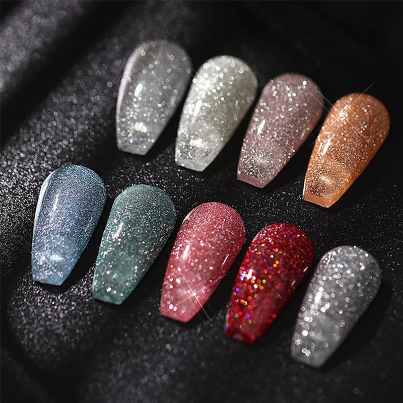 

9 Colors Nail Gel Polish 8ml Soak Off Uv Led Long Lasting Glitter Diamond Varnish Gel for Manicure Nail Art Design Polish Gel