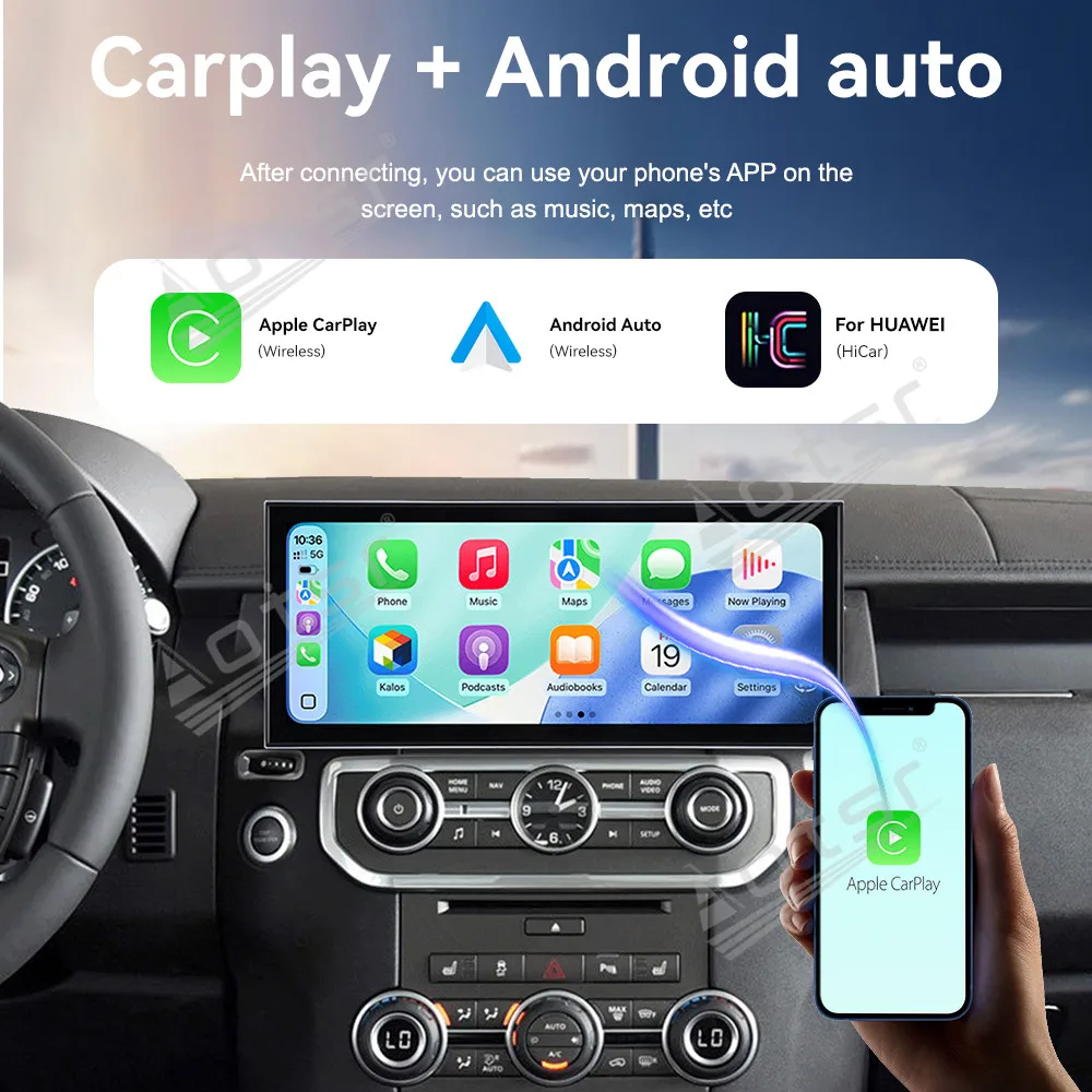 Фото 15,8-дюймовый Android 15 CarPlay для Land Rover Discovery 4 2012-2016, автомобильный радиоприемник с сенсорным экраном, мультимедийный плеер, GPS-навигационная головка №2
