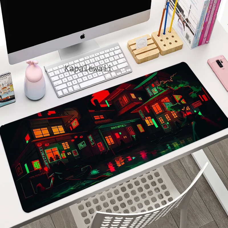 

Creative Japanese Architecture Mouse Pad Large Waterproof Mousepad Gaming Accessoroes Laptop Gamer Keyboard 400x900mm Desk Mat