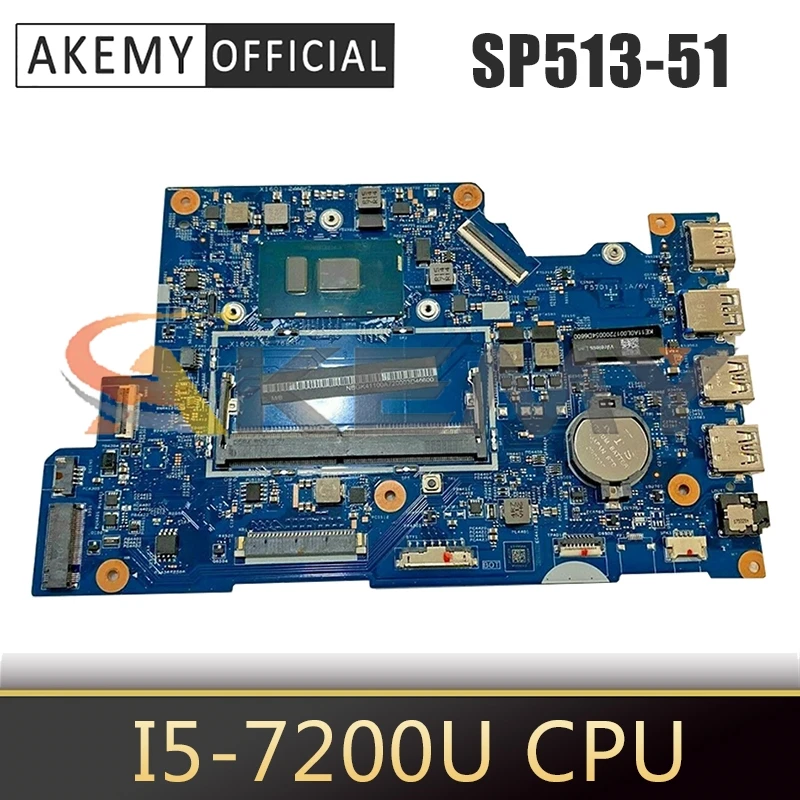 

For ACER Aspire SP513-51 i5-7200U Notebook Mainboard 16801-1 SR2ZU DDR4 Laptop Motherboard