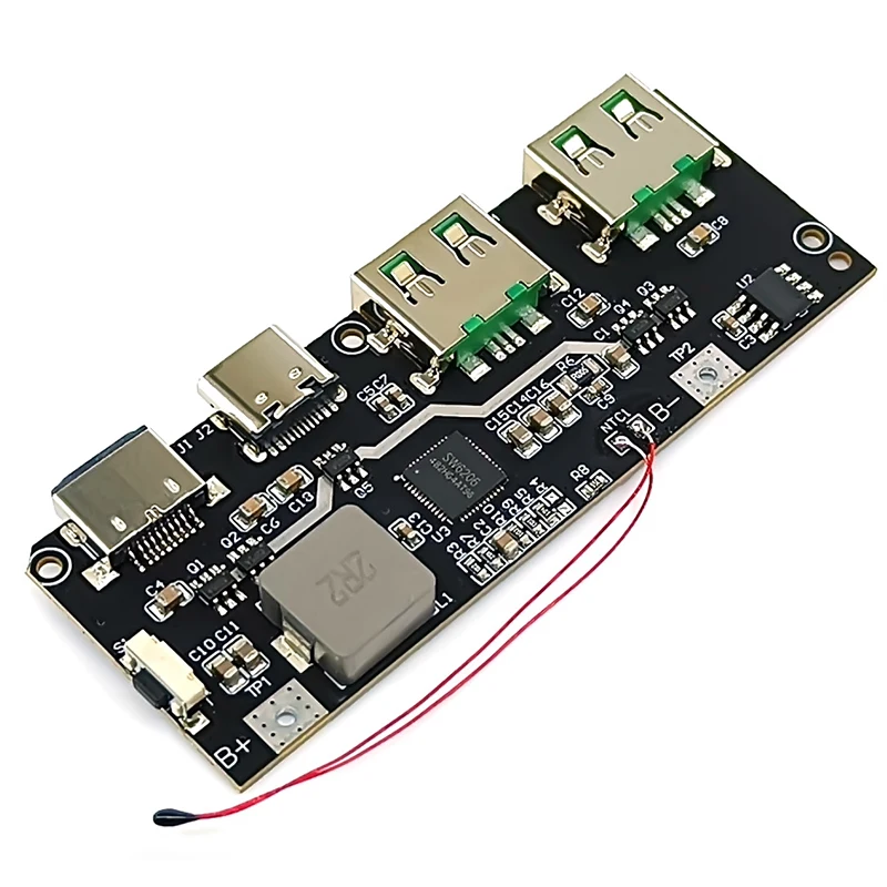 Внешний аккумулятор QC4.0 QC3.0 светодиодный с двумя USB-портами 5 В 22 А 18650 Вт Micro/Type-C USB