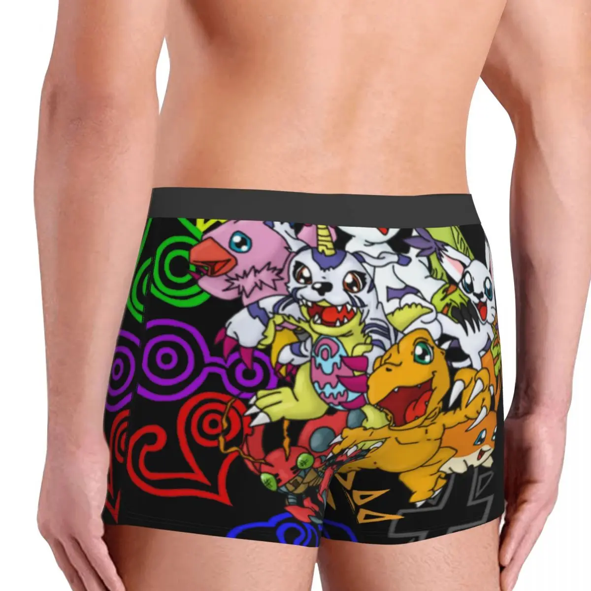 Digimon и Crests Мужское нижнее белье ностальгические аниме боксеры короткие