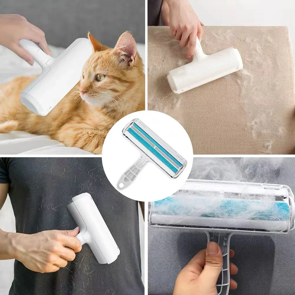 2-Way Remove Pet Hair Roller Cat Hair Dog Hair Remover Brush Carpet Cleaning Brush Cleaning Tools Lint Remover for Sofa clothing