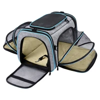 pet carrier expandable foldable soft dog bag backpack 5 open doors reflective tapes pet travel bag carrier for cats