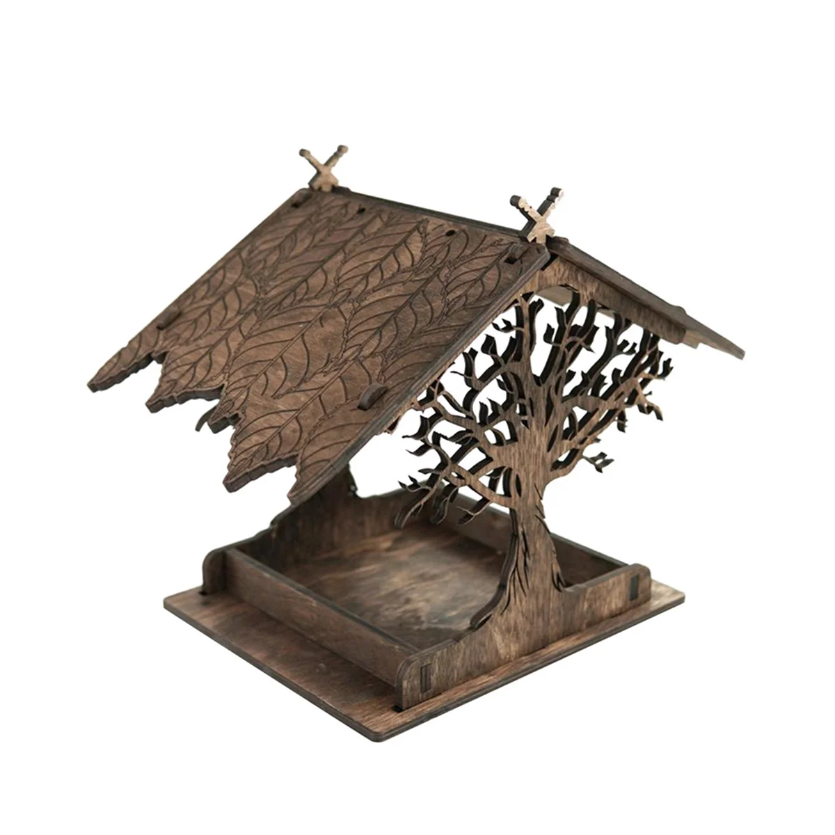 Waterproof Solid Cottage Wood Wild Birds Feeder Durable Wooden Hanging Bird House