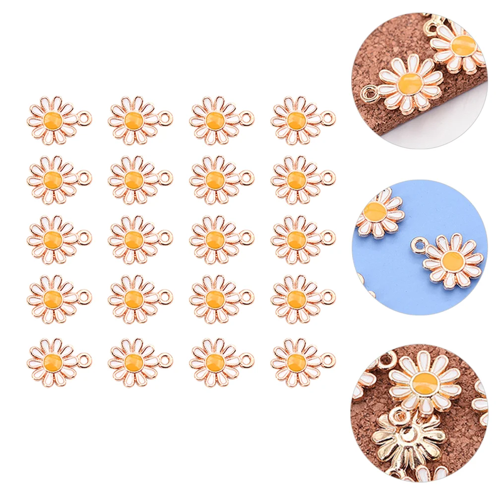 

Charms Flower Earring Necklace Daisy Sunflower Pendant Christmas Decorations Keychain Enamel Bracelet Alloy Diy Jewelry