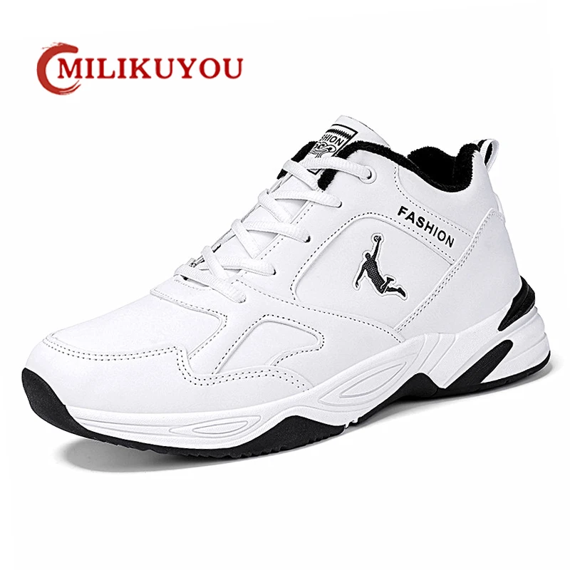 Men's Basketball Shoes Winter Waterproof Leather Sneakers Man Durable Non-slip Outsole Gym Training Outdoor Basketball Sneakers