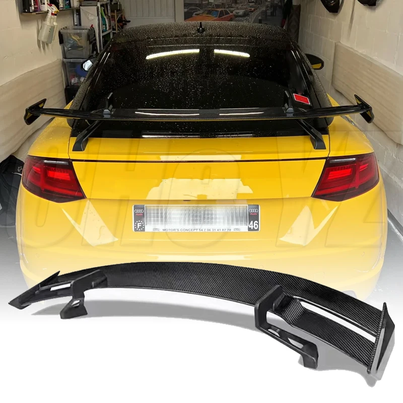 Для Audi Tt Tts Ttrs R8 MK3 Mk2 кованое настоящее углеродное волокно глянцевое черное заднее