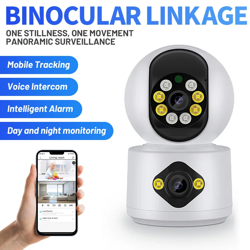 

4MP Dual Lens WiFi Camera Dual Screen Baby Monitor Auto Tracking Ai Human Detection Indoor Home secuiryt CCTV Video Surveillance
