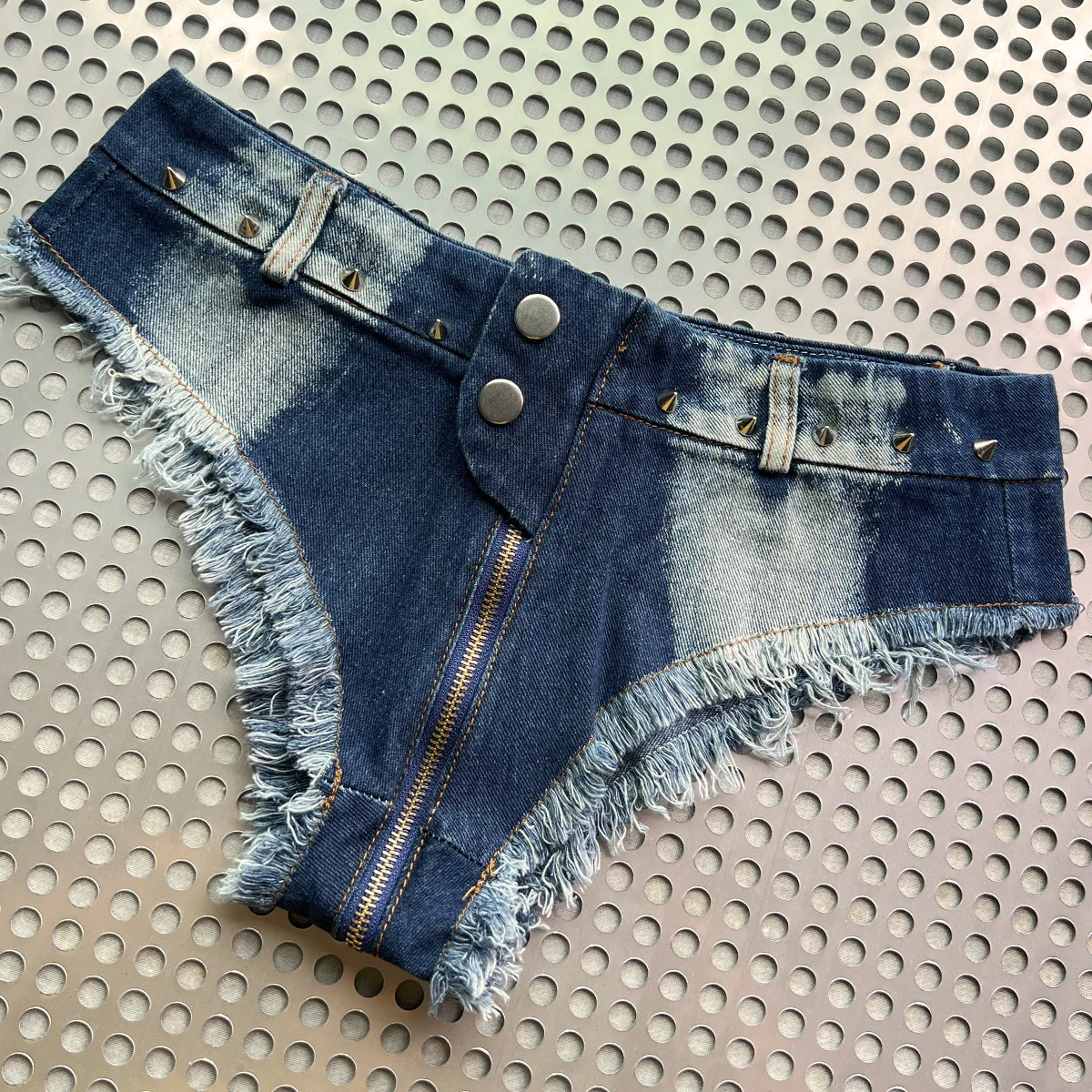 

2023 New Ultra Low Waisted Tassel Sexy Denim Short Jeans Women Nightclub
